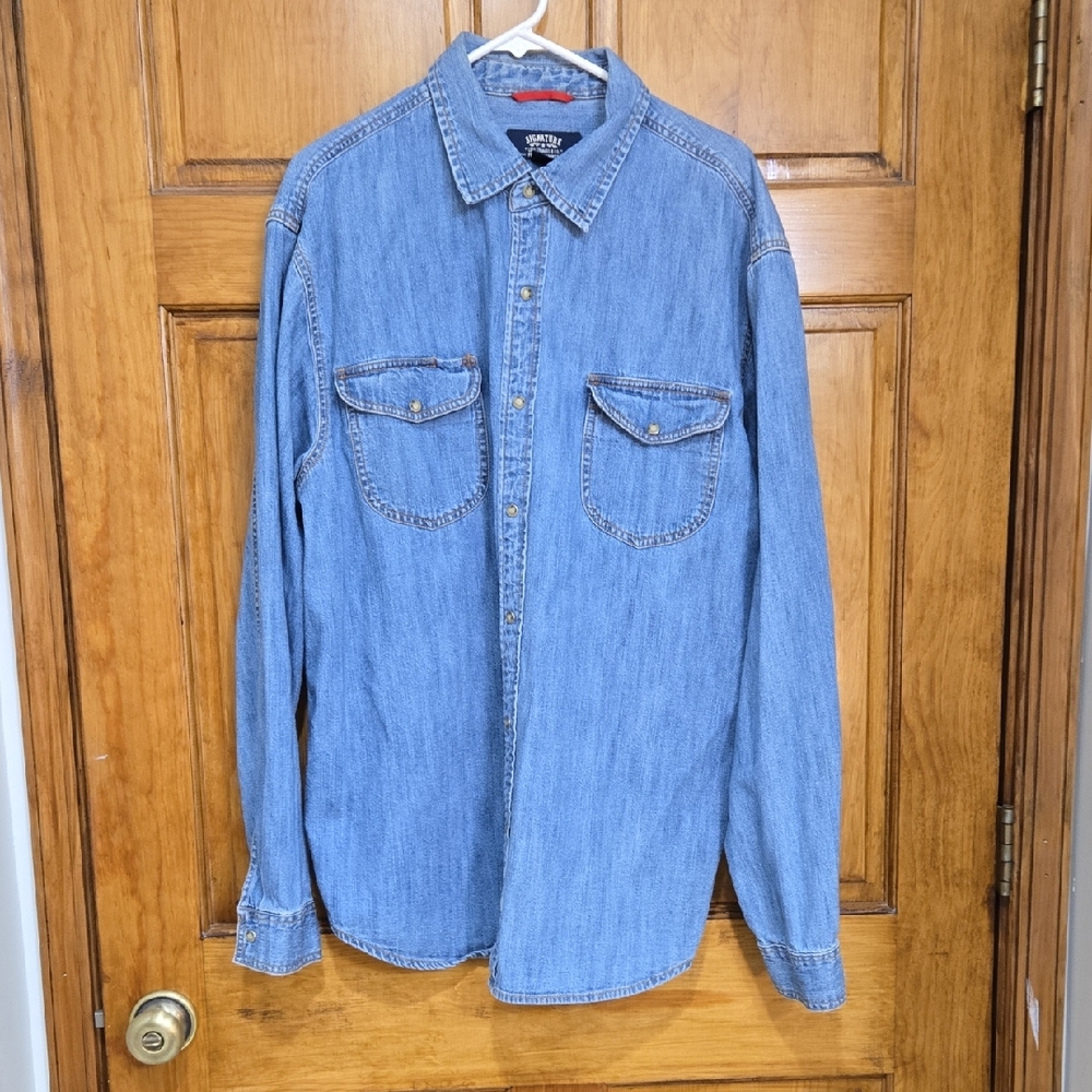 Signature Blue Denim Button Down Shirt